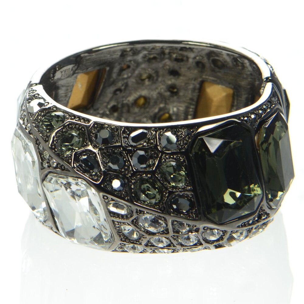 Kenneth Jay Lane Kjl Gunmetal Twisted Crystal Cuf… - image 3